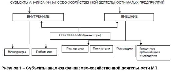 Субъекты анализа финансово-хозяйственной деятельности МП