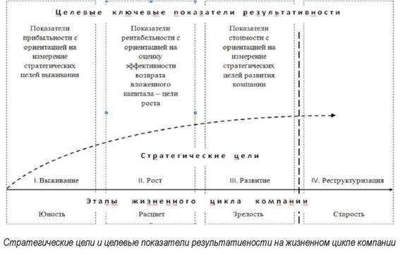 Стратегические цели и целевые показатели результативности на жизненном цикле компании