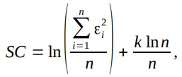 формула информационный критерий Шварца SC