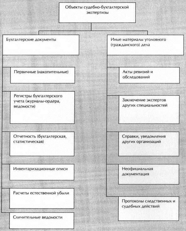 Объекты судебно-бухгалтерской экспертизы