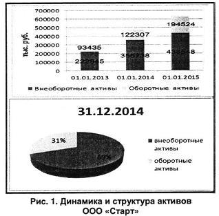 Динамика и структура активов ООО Старт